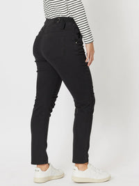 THREADZ_TIE FRONT JOGGER JEAN BLACK _ TIE FRONT JOGGER JEAN BLACK _ Ebony Boutique NZ