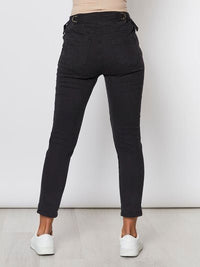 THREADZ_TIE FRONT JOGGER JEAN BLACK _ TIE FRONT JOGGER JEAN BLACK _ Ebony Boutique NZ