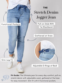THREADZ_TIE FRONT JOGGER JEAN DENIM _ TIE FRONT JOGGER JEAN DENIM _ Ebony Boutique NZ