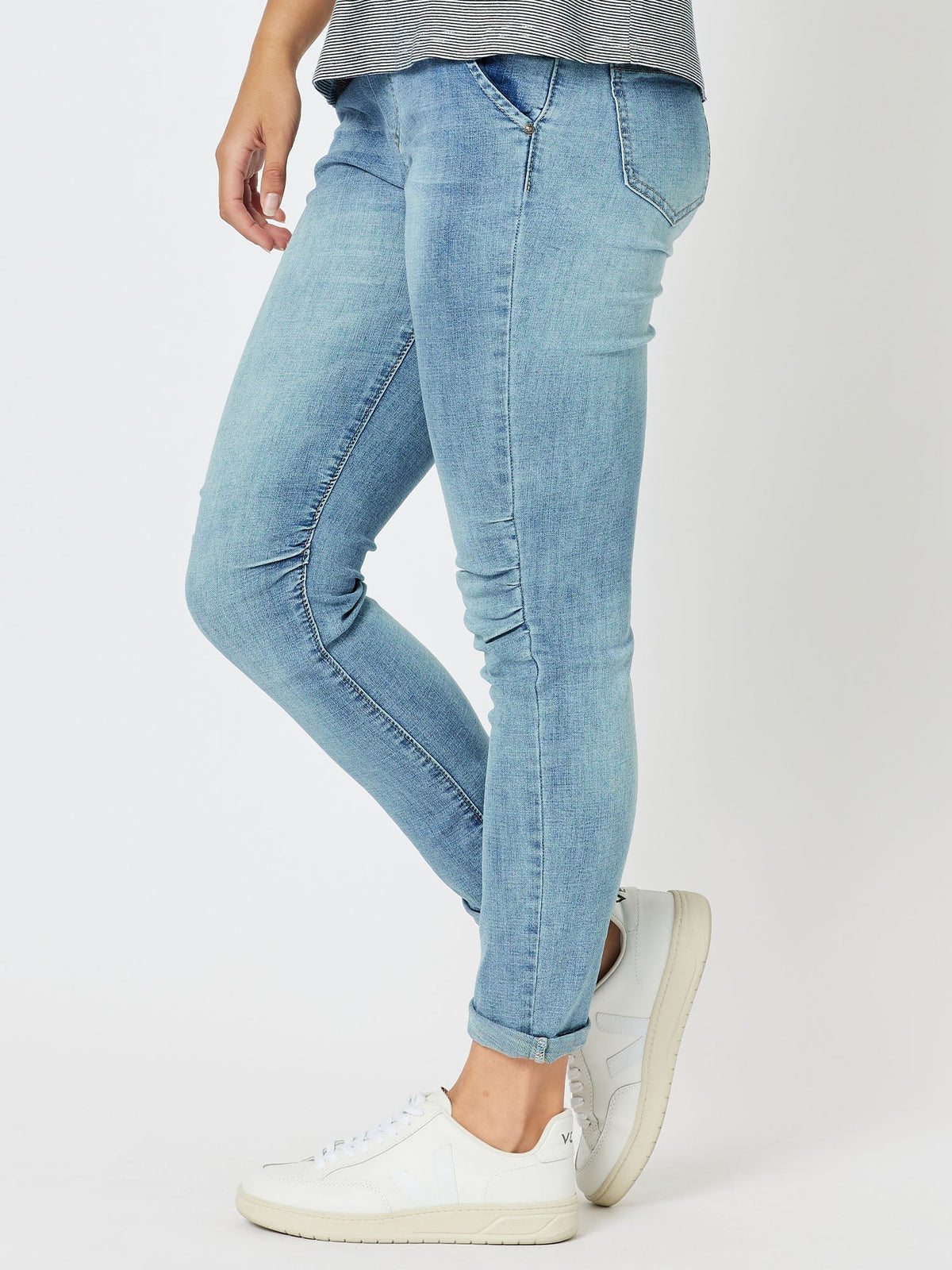 THREADZ_TIE FRONT JOGGER JEAN DENIM _ TIE FRONT JOGGER JEAN DENIM _ Ebony Boutique NZ