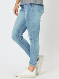 THREADZ_TIE FRONT JOGGER JEAN DENIM _ TIE FRONT JOGGER JEAN DENIM _ Ebony Boutique NZ