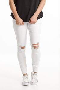 HOME-LEE_WEEKENDER JEANS WHITE WITH RIPS _ _ Ebony Boutique NZ