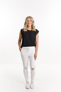 HOME-LEE_WEEKENDER JEANS WHITE WITH RIPS _ _ Ebony Boutique NZ