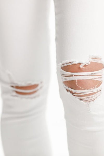 HOME-LEE_WEEKENDER JEANS WHITE WITH RIPS _ _ Ebony Boutique NZ
