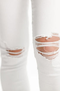HOME-LEE_WEEKENDER JEANS WHITE WITH RIPS _ _ Ebony Boutique NZ