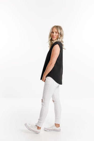 HOME-LEE_WEEKENDER JEANS WHITE WITH RIPS _ _ Ebony Boutique NZ