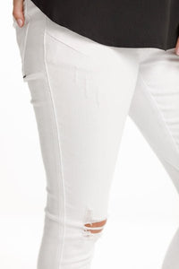 HOME-LEE_WEEKENDER JEANS WHITE WITH RIPS _ _ Ebony Boutique NZ