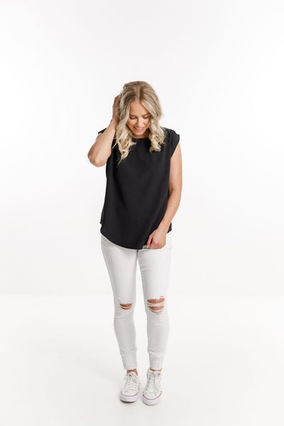 HOME-LEE_WEEKENDER JEANS WHITE WITH RIPS _ _ Ebony Boutique NZ