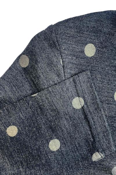 EBONY_WOMEN'S 100% MERINO (210) A-LINE SCOOP LONG SLEEVE TOP SPOT PRINT ORION & SILVER _ _ Ebony Boutique NZ