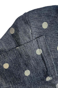 EBONY_WOMEN'S 100% MERINO (210) A-LINE SCOOP LONG SLEEVE TOP SPOT PRINT ORION & SILVER _ _ Ebony Boutique NZ