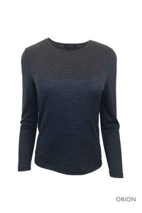 EBONY_WOMENS 100% MERINO (210) LONG SLEEVE CREW TOP ORION _ _ Ebony Boutique NZ