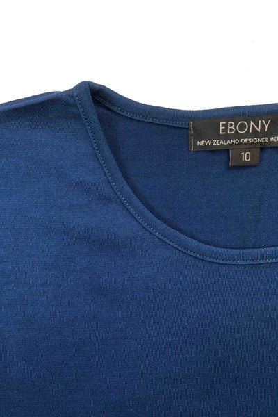 EBONY_WOMENS 100% MERINO (210) LONG SLEEVE CREW TOP TWILIGHT _ _ Ebony Boutique NZ