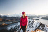 EBONY_WOMENS 100% MERINO (210) LONG SLEEVE CREW TOP RASPBERRY _ _ Ebony Boutique NZ