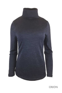EBONY_WOMENS 100% MERINO (210) LONG SLEEVE HIGH NECK TOP ORION _ _ Ebony Boutique NZ