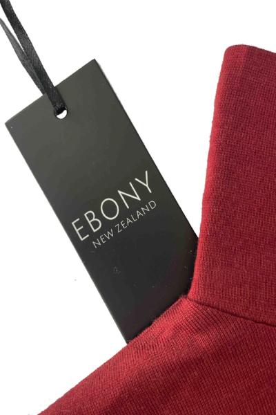 EBONY_WOMENS 100% MERINO (210) LONG SLEEVE HIGH NECK TOP EMBER _ _ Ebony Boutique NZ