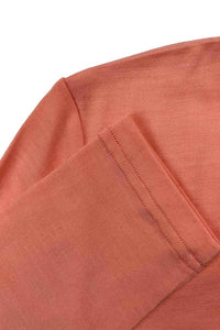 EBONY_WOMENS 100% MERINO (210) LONG SLEEVE SATIN CREW TOP MELON _ _ Ebony Boutique NZ