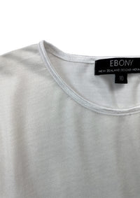 EBONY_WOMENS 100% MERINO (210) LONG SLEEVE SATIN CREW TOP IVORY _ _ Ebony Boutique NZ