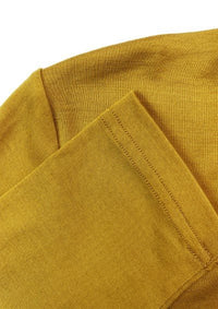 EBONY_WOMENS 100% MERINO (210) LONG SLEEVE SATIN CREW TOP GOLD _ _ Ebony Boutique NZ