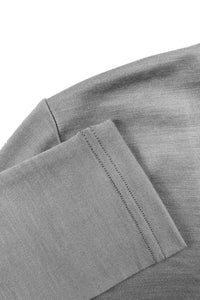 EBONY_WOMENS 100% MERINO (210) LONG SLEEVE SATIN CREW TOP STONE _ _ Ebony Boutique NZ