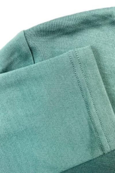 EBONY_WOMENS 100% MERINO (210) LONGLINE SCOOP LONG SLEEVE TOP STORM BLUE-GREEN _ _ Ebony Boutique NZ