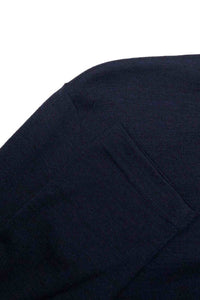 EBONY_WOMENS 100% MERINO (210) LONG SLEEVE V NECK TOP NAVY _ _ Ebony Boutique NZ