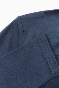 EBONY_WOMENS 100% MERINO (210) LONG SLEEVE V NECK TOP FRENCH NAVY _ _ Ebony Boutique NZ