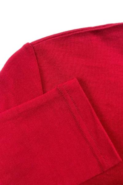 EBONY_WOMEN'S 100% MERINO WOOL (210) A-LINE SCOOP LONG SLEEVE TOP RUBY _ _ Ebony Boutique NZ