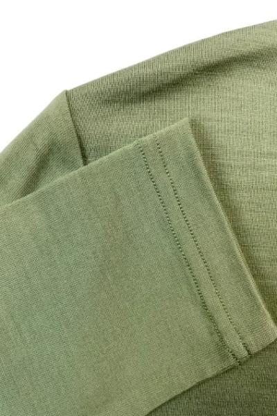 EBONY_WOMEN'S 100% MERINO WOOL (210) A-LINE SCOOP LONG SLEEVE TOP SAGE _ _ Ebony Boutique NZ