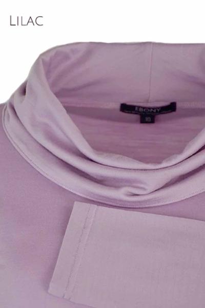 EBONY_WOMENS 100% MERINO WOOL (210) COWL NECK LONG SLEEVE JUMPER LILAC _ _ Ebony Boutique NZ