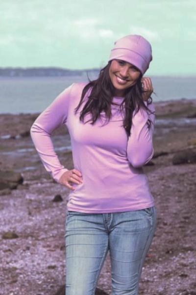 EBONY_WOMENS 100% MERINO WOOL (210) COWL NECK LONG SLEEVE JUMPER LILAC _ _ Ebony Boutique NZ