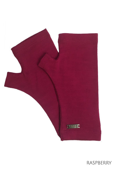 EBONY_MERINO WOOL FINGERLESS GLOVES WOMENS RASPBERRY _ _ Ebony Boutique NZ