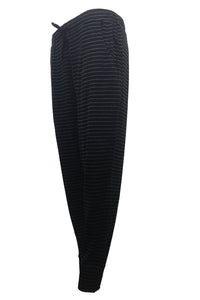 EBONY_WOMEN'S 100% MERINO WOOL (210) JOGGER PANTS STRIPE BLACK/GREY _ _ Ebony Boutique NZ