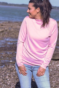 EBONY_WOMEN'S 100% MERINO WOOL (210) LONG SLEEVE TURTLE NECK JUMPER BLUSH _ _ Ebony Boutique NZ