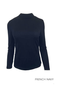 EBONY_WOMEN'S 100% MERINO WOOL (210) LONG SLEEVE TURTLE NECK JUMPER FRENCH NAVY _ _ Ebony Boutique NZ