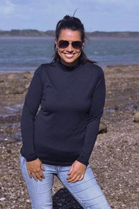 EBONY_WOMEN'S 100% MERINO WOOL (210) LONG SLEEVE TURTLE NECK JUMPER FRENCH NAVY _ _ Ebony Boutique NZ