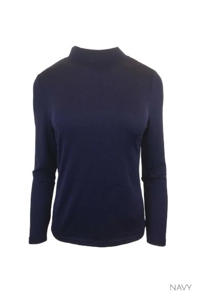 EBONY_WOMEN'S 100% MERINO WOOL (210) LONG SLEEVE TURTLE NECK JUMPER NAVY _ _ Ebony Boutique NZ