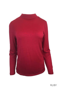 EBONY_WOMEN'S 100% MERINO WOOL (210) LONG SLEEVE TURTLE NECK JUMPER RUBY _ _ Ebony Boutique NZ