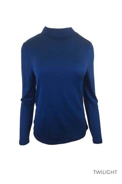 EBONY_WOMEN'S 100% MERINO WOOL (210) LONG SLEEVE TURTLE NECK JUMPER TWILIGHT _ _ Ebony Boutique NZ