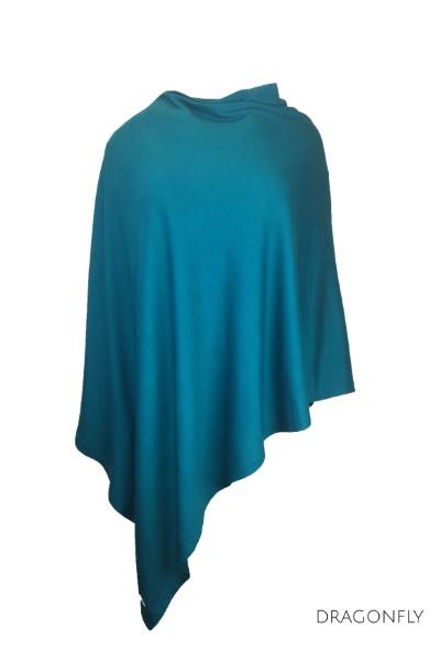 EBONY_100% MERINO WOOL PONCHO EASY STYLE LAYER DRAGONFLY _ _ Ebony Boutique NZ