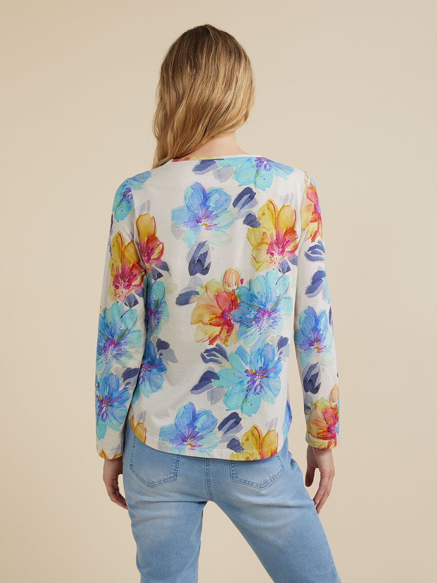 YARRA TRAIL_BRUSHED FLORAL PRINT TEE _ BRUSHED FLORAL PRINT TEE _ Ebony Boutique NZ