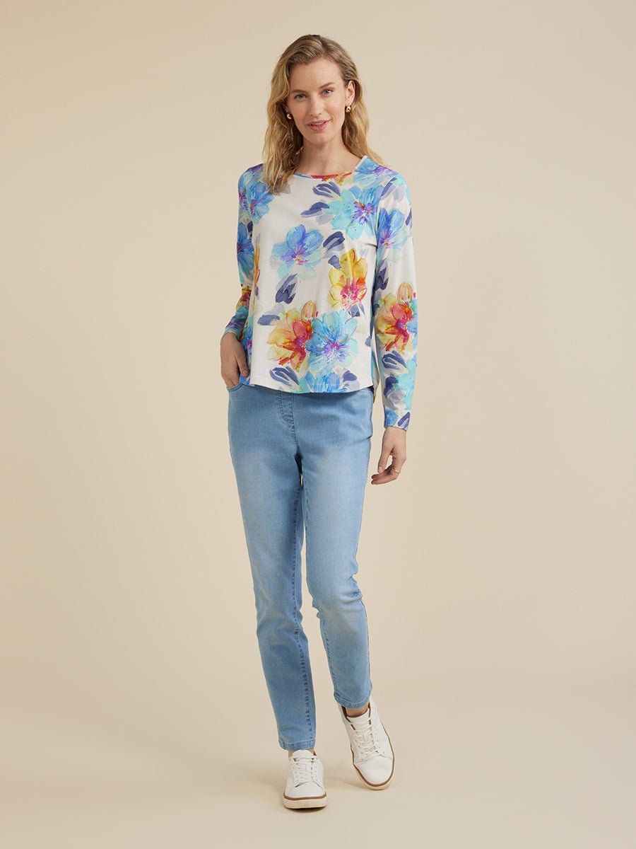 YARRA TRAIL_BRUSHED FLORAL PRINT TEE _ BRUSHED FLORAL PRINT TEE _ Ebony Boutique NZ