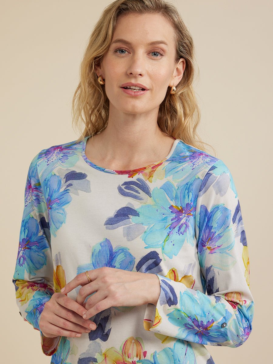 YARRA TRAIL_BRUSHED FLORAL PRINT TEE _ BRUSHED FLORAL PRINT TEE _ Ebony Boutique NZ