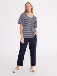 YARRA TRAIL_UNEVEN STRIPE TEE _ UNEVEN STRIPE TEE _ Ebony Boutique NZ