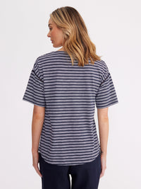 YARRA TRAIL_UNEVEN STRIPE TEE _ UNEVEN STRIPE TEE _ Ebony Boutique NZ