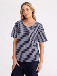 YARRA TRAIL_UNEVEN STRIPE TEE _ UNEVEN STRIPE TEE _ Ebony Boutique NZ