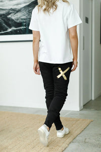 ALPINE APARTMENT PANTS BLACK WITH GOLD X