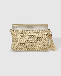 FERN RAFFIA CLUTCH CHAMPAGNE