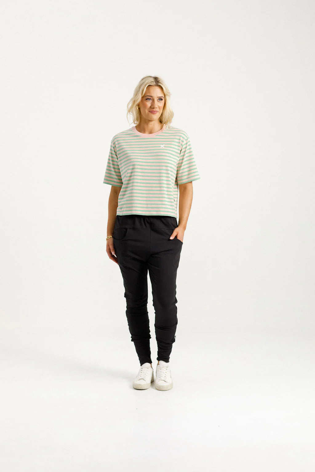 APARTMENT PANTS BLACK WITH KELLY GREEN X