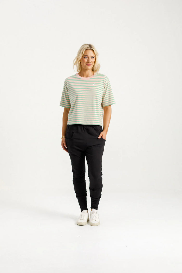 APARTMENT PANTS BLACK WITH KELLY GREEN X