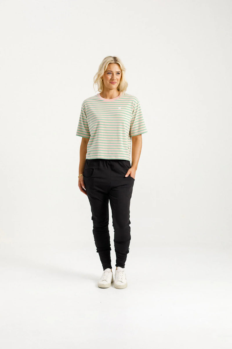 APARTMENT PANTS BLACK WITH KELLY GREEN X